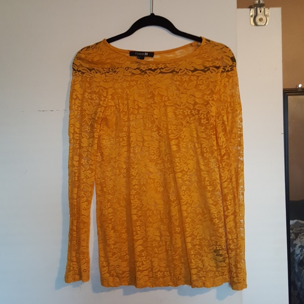 Sheer lace top-F21 Large but tight